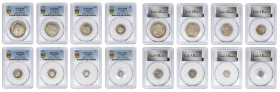 GREAT BRITAIN. "Coronation" Proof Set (8 Pieces), 1911. London Mint. George V. All PCGS Certified.
1) 1/2 Crown. PCGS PROOF-66. S-4011; KM-818.1. 2) ...