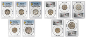 GREAT BRITAIN. Quintet of Silver Denominations (5 Pieces), 1686-1878. All PCGS Certified.
1) Shilling, 1686. London Mint. James II. PCGS VF-35. S-341...