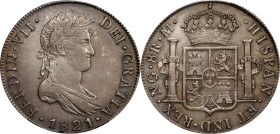 GUATEMALA. 8 Reales, 1821-NG M. Nueva Guatemala Mint. Ferdinand VII. PCGS Genuine--Cleaned, AU Details.
KM-69; Cal-1236. Exhibiting very little signs...