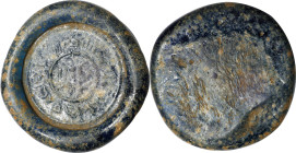 ISLAMIC KINGDOMS. Fatimid Caliphate. Glass Double Dinar Weight/Jeton, ND (1036-1094). Al-Mustansir. VERY FINE. Deposits.
A-724. Weight: 8.54 gms. A h...