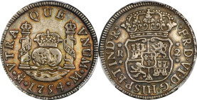 MEXICO. 2 Reales, 1754-Mo M. Mexico City Mint. Ferdinand VI. PCGS AU-50.
KM-86.1; Cal-295. A great representative of the type from the middle of Ferd...