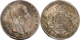 MEXICO. Peso, 1866-Pi. Potosi Mint. Maximilian. PCGS Genuine--Cleaned, EF Details.
KM-388.2. An enticing one-year type, this circulated example does ...