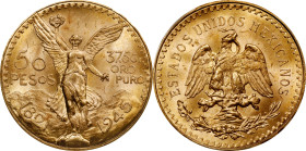 MEXICO. 50 Pesos, 1945. Mexico City Mint. PCGS MS-65.
Fr-172; KM-481. AGW: 1.2057 oz. Fully resplendent and radiant, this Gem exudes enchanting eye a...