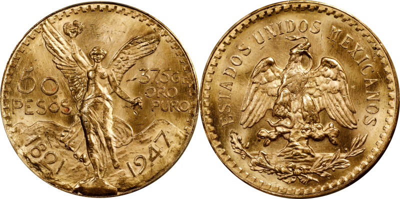 MEXICO. 50 Pesos, 1947. Mexico City Mint. PCGS MS-65.
Fr-172; KM-481. AGW: 1.20...