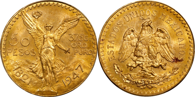 MEXICO. 50 Pesos, 1947. Mexico City Mint. PCGS MS-64.
Fr-172; KM-481. AGW: 1.20...