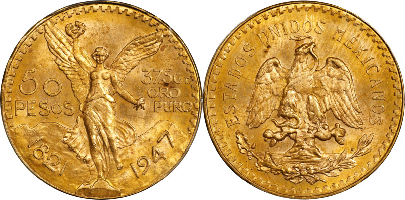 MEXICO. 50 Pesos, 1947. Mexico City Mint. PCGS MS-64.
Fr-172; KM-481. AGW: 1.20...