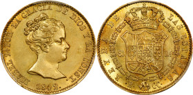 SPAIN. 80 Reales, 1842-B CC. Barcelona Mint. Isabel II. PCGS Genuine--Altered Surfaces, Unc Details.
Fr-324; KM-578.1; Cal-709. Despite the details d...