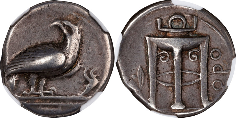 ITALY. Bruttium. Kroton. AR Stater (7.73 gms), ca. 425-380 B.C. NGC VF, Strike: ...