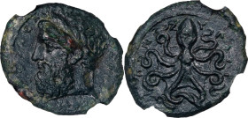 SICILY. Syracuse. Timoleon & The Third Democracy, ca. 345-317 B.C. AE Litra (Diobol) (3.16 gms), ca. 343-332 B.C. NGC AU, Strike: 5/5 Surface: 2/5. Fi...