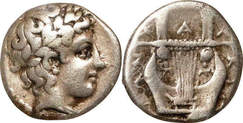 MACEDON. Chalkidian League. AR Tetrobol, Olynthos Mint, ca. 432/1-379 B.C. NGC C...