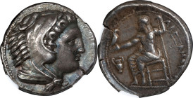 MACEDON. Kingdom of Macedon. Alexander III (the Great), 336-323 B.C. AR Tetradrachm (17.15 gms), Amphipolis Mint, ca. 332-326 B.C. NGC Ch EF, Strike: ...