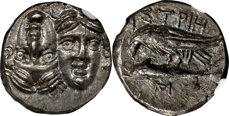 THRACE. Istros. AR Drachm (5.38 gms), ca. 313-280 B.C. NGC Ch AU, Strike: 5/5 Su...