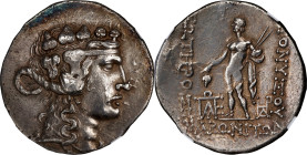 THRACE. Southern Thrace. Maroneia. AR Tetradrachm (15.04 gms), ca. 2nd-1st Centuries B.C. NGC Ch EF, Strike: 3/5 Surface: 2/5. Die Shift, Graffito.
H...