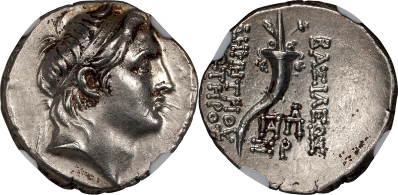 SYRIA. Seleukid Kingdom. Demetrios I Soter, 162-150 B.C. AR Drachm, Antioch on t...