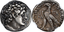 PTOLEMAIC EGYPT. Ptolemy IX Soter II & Cleopatra III, 116-107 B.C. AR Tetradrachm (13.19 gms), Alexandreia Mint, Dated RY 9 (109/8 B.C.). NGC Ch VF, S...