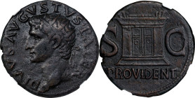 DIVUS AUGUSTUS, died A.D. 14. AE As (11.37 gms), Rome Mint, struck under Tiberius. A.D. 22-30. NGC Ch VF, Strike: 4/5 Surface: 3/5.
RIC-81 (Tiberius)...