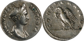 DIVA MATIDIA (NIECE OF TRAJAN). AR Denarius, Rome Mint, ca. A.D. 119-120. ANACS VF-35. Tooled.
RIC-2462 (Hadrian); RSC-6. Struck under Hadrian. Obver...