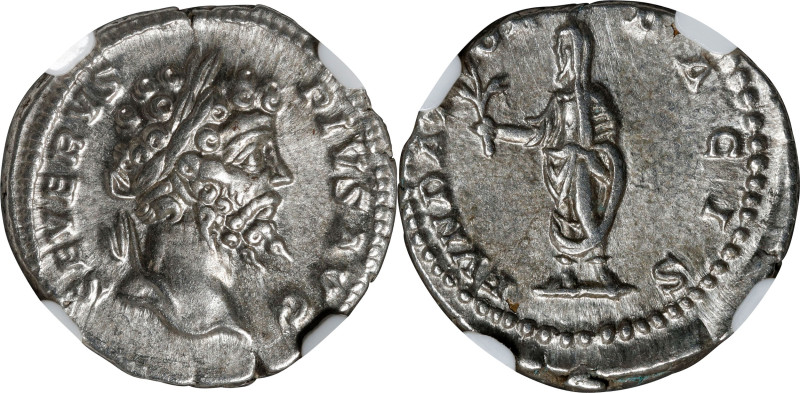 SEPTIMIUS SEVERUS, A.D. 193-211. AR Denarius (3.83 gms), Rome Mint, A.D. 201. NG...