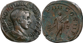 GORDIAN III, A.D. 238-244. AE Sestertius (18.79 gms), Rome Mint, A.D. 241. NGC Ch VF, Strike: 4/5 Surface: 4/5.
RIC-306A. Obverse: Laureate, draped, ...