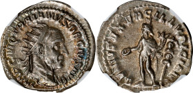 TRAJAN DECIUS, A.D. 249-251. AR Double Denarius (Antoninianus), Rome Mint, A.D. 250-251. NGC Ch EF.
RIC-16C; RSC-49. Obverse: Radiate and cuirassed b...