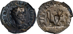 HERENNIUS ETRUSCUS, A.D. 251. AR DoubleDenarius (Antoninianus), Rome Mint, A.D. 250. NGC EF, Strike: 4/5 Surface: 3/5.
RIC-143; RSC-14. Obverse: Radi...