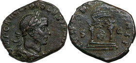 VOLUSIAN, A.D. 251-253. AE Sestertius (17.99 gms), Rome Mint, A.D. 251-252. NGC EF, Strike: 3/5 Surface: 3/5. Die Shift.
RIC-253A. Obverse: Laureate,...