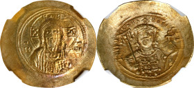 MICHAEL VII, 1071-1078. EL Histamenon Nomisma (4.40 gms), Constantinople Mint, ca. 1071-78. NGC AU, Strike: 4/5 Surface: 3/5. Light Graffito.
S-1868....