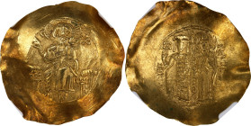 JOHN II, 1118-1143. AV Hyperpyron (4.34 gms), Constantinople Mint, 1137-43. NGC Ch AU, Strike: 4/5 Surface: 3/5. Edge Crimps.
S-1940. Obverse: Christ...