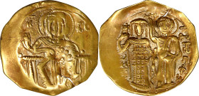 JOHN III (OF NICAEA), 1222-1254. AV Hyperpyron (3.78 gms), Magnesia Mint. VERY FINE.
S-2073. Obverse: Christ Pantokrator seated facing on throne; pel...