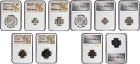 MIXED LOTS. Quintet of Mixed Denominations (5 Pieces). All NGC Certified.
1) Sassanian Empire. Khusru II (591-628). AR Drachm. NGC MS. 2) Boeotia. Fe...