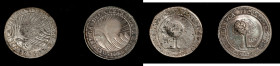 COSTA RICA. Academic Pair of Contemporary Counterfeit 1/2 Real (2 Pieces), ND (1849-57). Grade: VERY FINE to EXTREMELY FINE Details.
1) Contemporary ...
