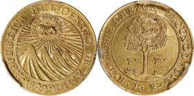 COSTA RICA. Escudo, ND (1857). San Jose Mint. PCGS AU-50, Countermark: AU Details.
Fr-4a; KM-84; de la Cruz-Pg. 38. Issued by decree of 8 January 185...