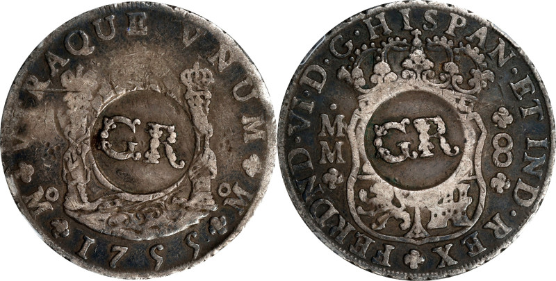 JAMAICA. Jamaica - Mexico. 6 Shillings 8 Pence (8 Reales - Dollar), ND (1758). G...