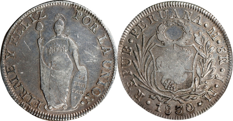 PHILIPPINES. Philippines - Peru. 8 Reales, ND (1832-34). Manila Mint. Ferdinand ...