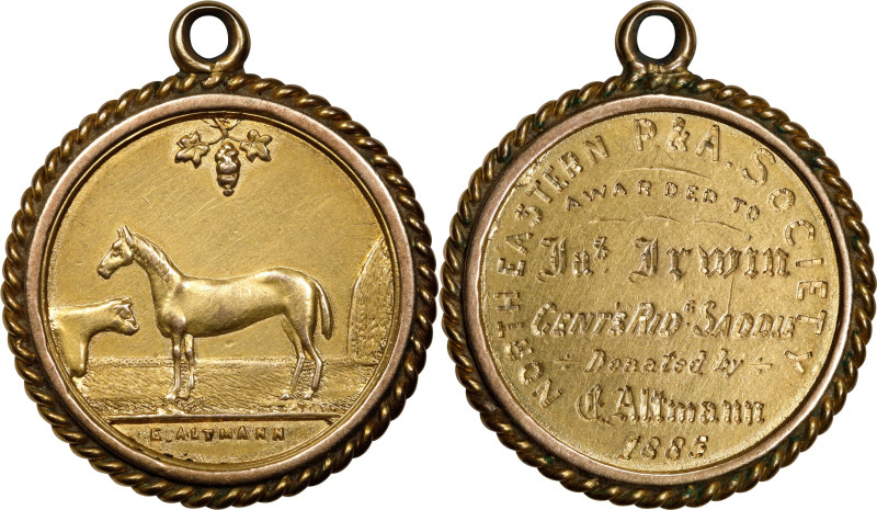 AUSTRALIA. North-Eastern P&A Society Gold Prize Medal, ND (1885). EXTREMELY FINE...