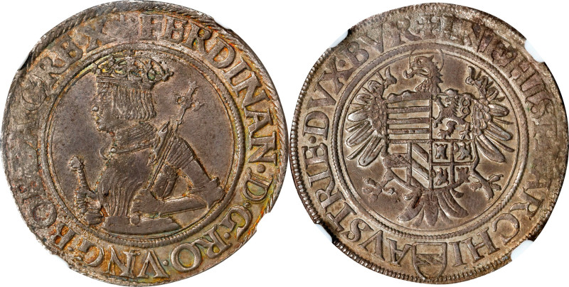 AUSTRIA. 1/2 Taler, ND (1521-64). Vienna Mint. Ferdinand I. NGC AU-58.
Markl-58...