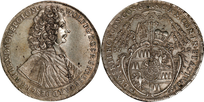 AUSTRIA. Olmutz. Taler, 1722. Kremsier Mint. Wolfgang von Schrattenbach. PCGS AU...