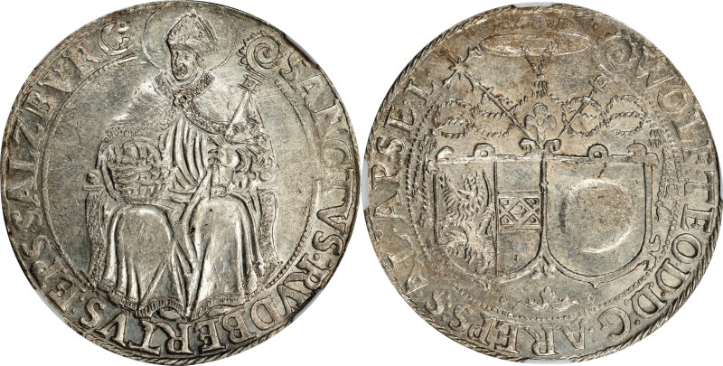 AUSTRIA. Salzburg. Taler, ND (1587-1612). Salzburg Mint. Wolf Dietrich von Raite...