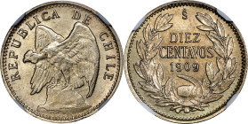 CHILE. 10 Centavos, 1909-So. Santiago Mint. NGC MS-65.
KM-156.2A.

Estimate: $70.00- $100.00