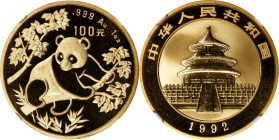 CHINA. 100 Yuan, 1992. Panda Series. NGC MS-68.
PAN-168B; Fr-B4; KM-395. Small date variety.

Estimate: $1600.00- $1900.00