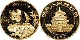 CHINA. 100 Yuan, 1999. Panda Series. NGC MS-68.
PAN-316B; Fr-B4; KM-1221. Large Date / Plain 1 variety.

Estimate: $1800.00- $2400.00