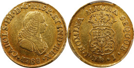 COLOMBIA. 2 Escudos, 1768-PN J. Popayan Mint. Charles III. PCGS EF-45.
Fr-28; KM-36; Restrepo-58.12.

Estimate: $300.00- $500.00