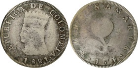 COLOMBIA. Cundinamarca. 8 Reales, 1821-Ba JF. Bogota Mint. PCGS VG-10.
KM-C6.

Estimate: $300.00- $500.00