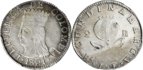 COLOMBIA. Cundinamarca. 2 Reales, 1821-Ba JF. Bogota Mint. PCGS Genuine--Cleaned, AU Details.
KM-C6; Restrepo-155.6.

Estimate: $200.00- $300.00