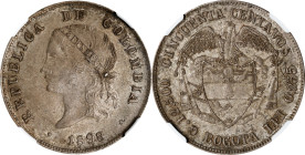 COLOMBIA. 50 Centavos, 1898. Bogota Mint. NGC MS-62.
KM-186.1A; Restrepo-407.2.

Estimate: $150.00- $250.00