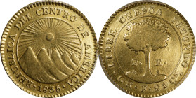 COSTA RICA. Central American Republic. 2 Escudos, 1835-CR F. San Jose Mint. PCGS Genuine--Ex Jewelry, VF Details.
KM-15; Fr-3. Mintage: 5,452.

Est...