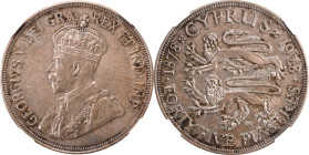 CYPRUS. 45 Piastres, 1928. London Mint. George V. NGC AU-58.
KM-19; Prid-1.

Estimate: $100.00- $200.00