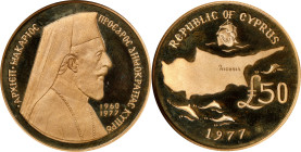 CYPRUS. 50 Pounds, 1977. Llantrisant Mint. NGC PROOF-67 Ultra Cameo.
Fr-6; KM-47. AGW: 0.4711 oz. Archbishop Makarios III facing right.

Estimate: ...