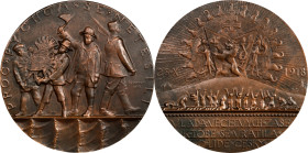 CZECHOSLOVAKIA. Creation of Czechoslovakia Bronze Medal, 1919. ALMOST UNCIRCULATED.
Bo-131B. By J. &Scaron;ejnost. Mintage: 282. Diameter: 49mm; Weig...
