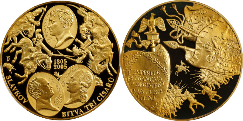 CZECH REPUBLIC. 200th Anniversary of the Battle of Slavkov Brass Medal, 2005. Cz...